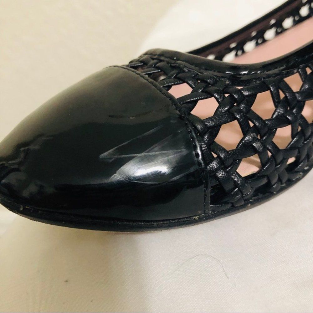 Taryn Rose Beatriz Woven Leather Black Flats Size 8.5 - Picture 5 of 15
